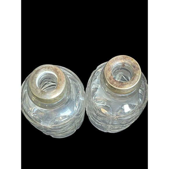 Antique KARANTI Nickel Silver Glass Bottles Salt Pepper 5pc Cruet Set SIGNED - Picture 11 of 12